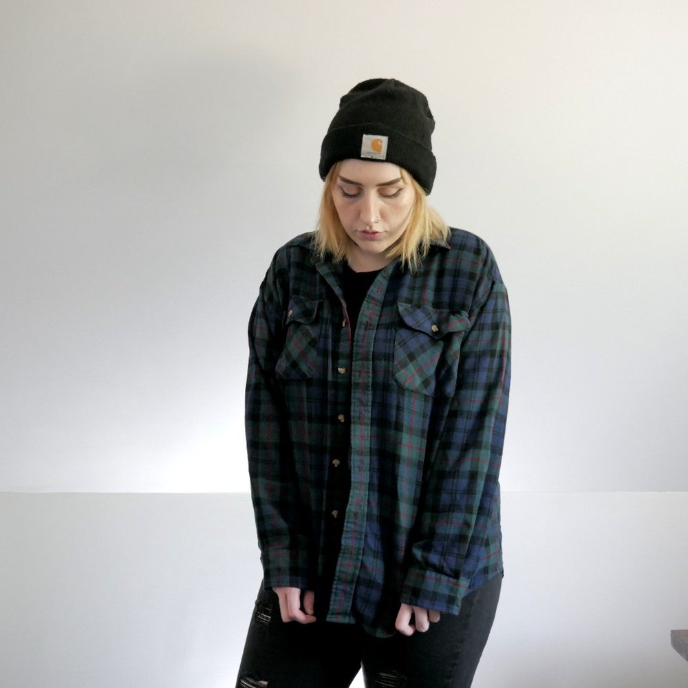 vintage wool blend flannel unisex l/xl